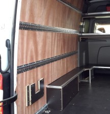 Van Shelving Mercedes Sprinter - Side Panel with Cargorail