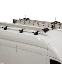 KammBar Roof Bars with Pipe Tube and Ladders/SafeClamp on Ford Transit - Rhino